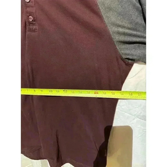 Woolrich Men's Long Sleeve Henley Shirt Colorblock Burgundy Gray Size L - Picture 8 of 9
